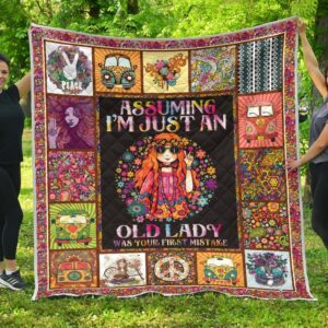 Assuming IM Just An Old Lady Premium Quilt  Quilt